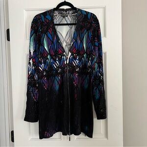 Alberto Malaki Stained Glass Cardigan with Zipper - Large - Preowned